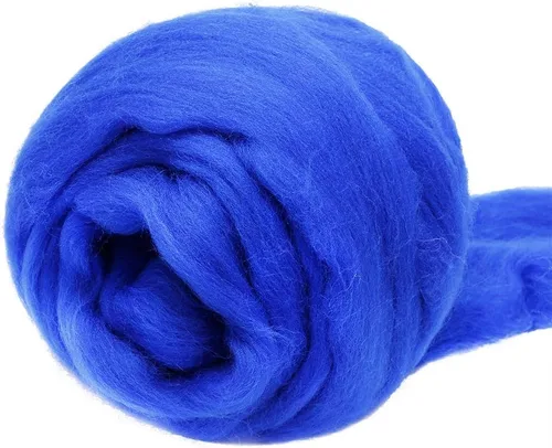 Miniatura 25 de 3.53 oz lana Roving, suministros de fieltro de lana, lana pura, hilo grueso, hilado de lana giratoria para fieltro de aguja, fieltro húmedo, Blanco