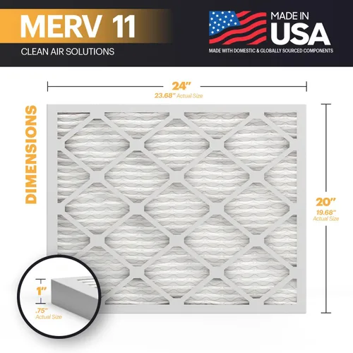 Miniatura 2 de BNX TruFilter MERV 11 - Filtro de aire de 20 x 24 x 1 pulgadas (paquete de 6) – Fabricado en Estados Unidos – Filtro de aire acondicionado
