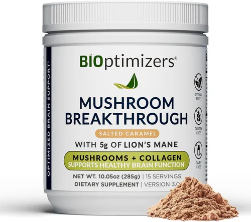 Miniatura 9 de BIOptimizers Café de Setas Alternativo – Bebida de Chocolate – Mane de León, Chaga, Reishi + Péptidos de Colágeno para Enfoque, Energía y Salud