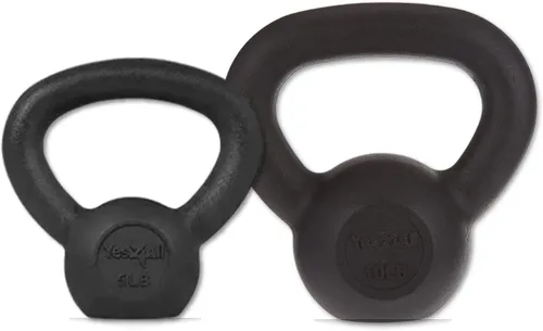 Yes4All Juego de pesas rusas de hierro fundido sólido – ideal para entrenamiento de cuerpo completo y entrenamiento de fuerza