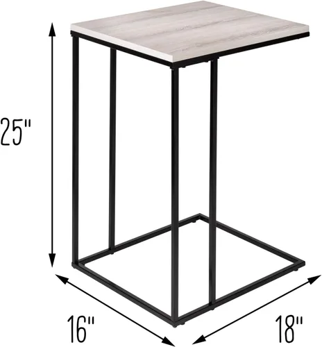 Miniatura 3 de Honey-Can-Do Mesa auxiliar cuadrada C, natural TBL-09252 negro