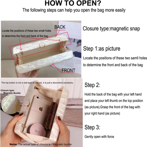Miniatura 5 de Women Acrylic Clutch Purse Marbled Evening Shoulder Bag for Wedding Cocktail Party Prom