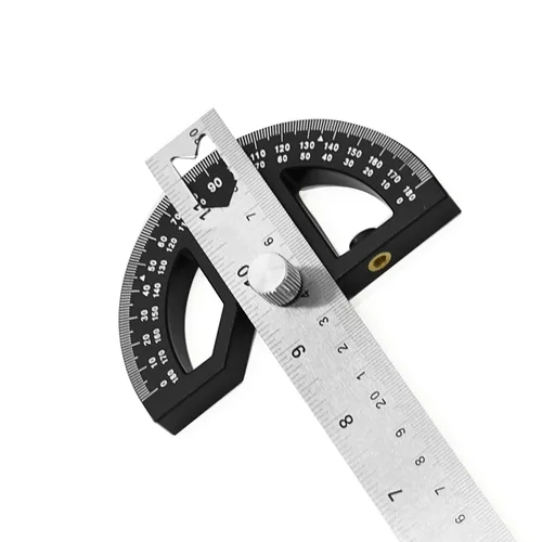 Miniatura 6 de Buscador de ángulos transportador de 8 pulgadas, regla de ángulo ajustable de acero inoxidable, herramienta de medición de ángulo con herramienta