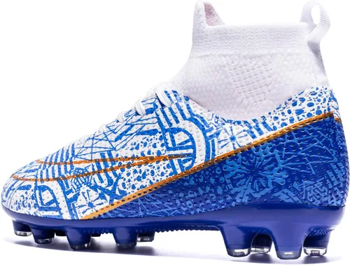 Miniatura 3 de Boys Girls Soccer Cleats Indoor Soccer Shoes High Top Training Youth Football Cleats Outdoor Soccer Shoes
