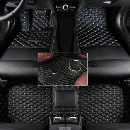 Miniatura 19 de Alfombrillas personalizadas con diamantes para el 97 % de los autos, SUV, deportivos, cobertura completa, lindos tapetes de piso de cuero