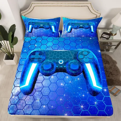 Miniatura 25 de Erosebridal Lindas sábanas de Capybara para niños y niñas, diseño de universo azul, con temática del espacio exterior, juego de cama de Capybara