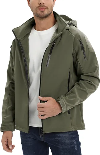 Miniatura 4 de TACVASEN Special Ops - Chaqueta táctica para hombre, resistente al agua, softshell y desmontable, con capucha