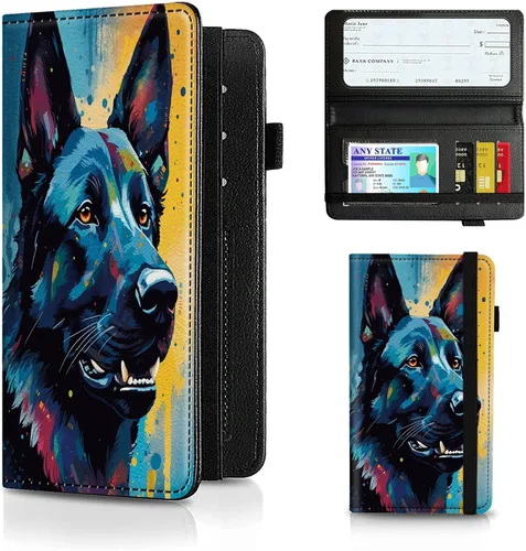 Miniatura 116 de Funda para chequera para hombres y mujeres, cartera de cuero RFID con ranuras para tarjetas de crédito, soporte de cheques duplicados personales