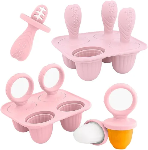 Miniatura 8 de Moldes de silicona para paletas, mini moldes para paletas de leche materna con palitos, máquina de paletas para morder leche materna congelada