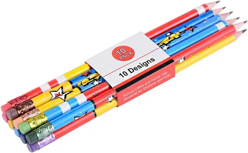 Miniatura 2 de Madisi Lápices de incentivos coloridos surtidos, #2 HB, paquete de 150 10 diseños, bonitos lápices divertidos a granel para niños