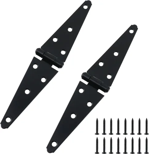 Miniatura 5 de T Tulead Bisagras de hierro para puerta, bisagra de bisagra para puerta, 5.31 pulgadas, color negro, paquete de 4, con tornillos de montaje