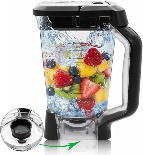 Miniatura 10 de Piezas de repuesto Ninja Blender, jarra de 72 onzas con tapa de bloqueo, vasos de licuadora Ninja Blenders compatibles con BL610, BL610BRN, BL610C
