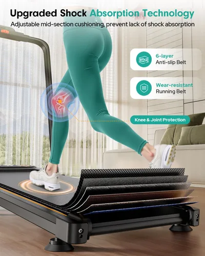 Miniatura 7 de Folding Walking Pad with 15% Incline/RGB Light/Dual Screen Display, 3.5HP Treadmills for Home, Portable Walking Pad Treadmill with Handle Bar and 4