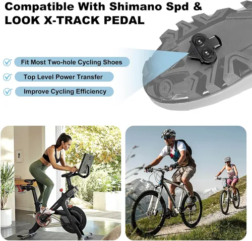 Miniatura 4 de NAACOO Tacos de bicicleta compatibles con pedales Shimano SPD y Look X-Track para zapatos de ciclismo de interior, ciclismo de montaña al aire SH -51