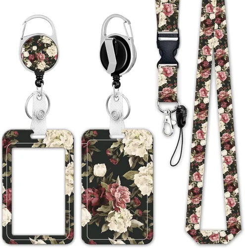 Miniatura 8 de Soporte para tarjeta de identificación con cordón, clip retráctil para carrete de identificación para enfermera, médico, correa de cordón Estampado