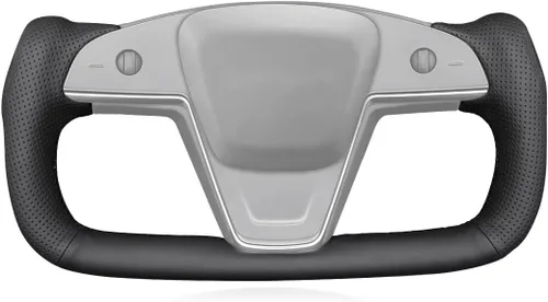 MEWANT Funda para volante de automóvil de piel sintética cosida a mano para Tesla Yoke Model S Plaid 2021-2023/Model X 2021-2023, accesorios para
