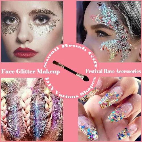 Miniatura 2 de Gel con purpurina para el cuerpo y la cara: Accesorios para conciertos de cantantes, disco, festival, rave, maquillaje con purpurina facial, 150 ml