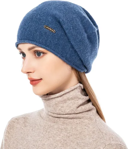 Miniatura 2 de QUEENFUR Gorro de punto holgado para mujer gorro de esquí de cachemira gorro de invierno suave y cálido
