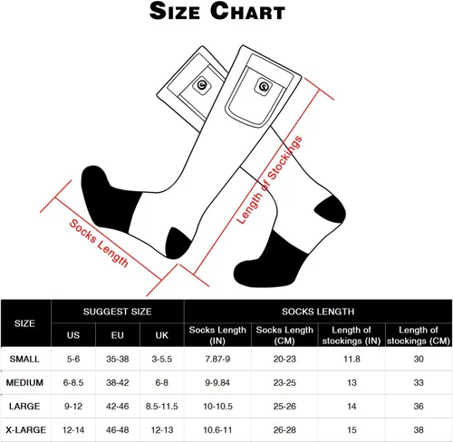 Miniatura 5 de SNOW DEER Calcetines calefactables, calentador de pies eléctrico con batería recargable para hombres y mujeres, invierno, esquí, caza, camping