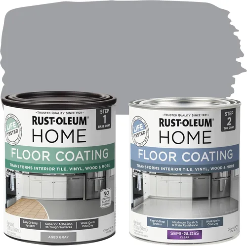 Miniatura 13 de Rust-Oleum 367592 - Kit de revestimiento de suelo para interiores del hogar, gris envejecido mate