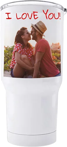 Vaso de fotos personalizado con tapa a prueba de salpicaduras, 20 onzas, regalos de fotos para él y ella, taza de café de viaje aislada impresa de
