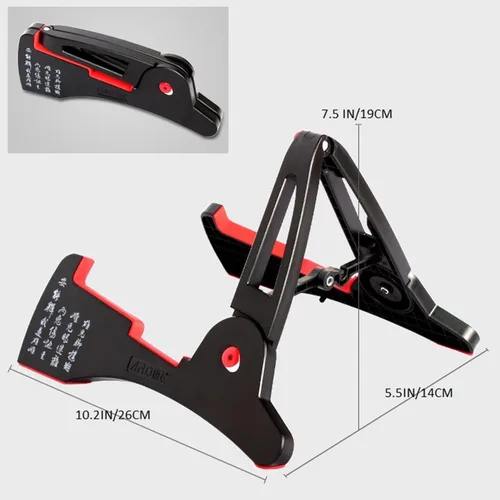 Miniatura 3 de Soporte universal plegable para guitarra con marco en A, antideslizante, soporte fuerte para guitarra acústica eléctrica, bajo, ukelele, viaje