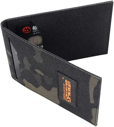 Miniatura 10 de EXCELLENT ELITE SPANKER Funda delgada y plegable con bolsillo frontal para tarjetas de crédito con 2 ranuras para tarjetas (negro)