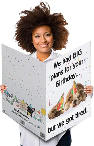 VictoryStore Tarjeta de feliz cumpleaños personalizada jumbo de 3 pies, We Had BIG Plans But We Got Tired, tarjeta de 2 pies x 3 pies, se envía en