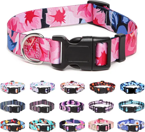 Miniatura 10 de Collar ajustable para perro con patrones, ultra cómodo, de nailon suave, transpirable, para perros pequeños, medianos y grandes (S, flecha)