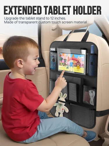 Miniatura 3 de New Fi Organizador de asiento trasero de automóvil (20 bolsillos de almacenamiento), viene con 1 red de asiento gratuita y 2 ganchos