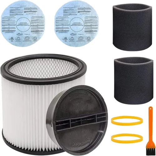 Alrens Filtro de repuesto 90304, 90107 Filtro para aspiradora seca y juego de filtro de manga de espuma 90585 para Shop Vac 90304 90333 90350