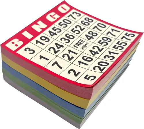 Miniatura 6 de JUNWRROW Tarjetas de papel para juego de bingo – 500 hojas (100 libros de 5 colores) – Tarjetas desechables de 4"x4" – Ideal para personas mayores