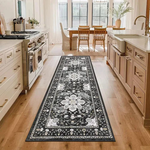 Miniatura 2 de Bsmathom Alfombra de Pasillo para Pasillos Antideslizante Lavable Boho 2x6 Alfombras de Pasillo Pelo Bajo Alfombras Vintage para Entrada, Cocina