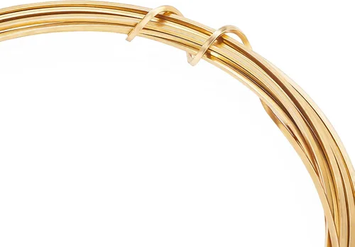 Miniatura 5 de BENECREAT Alambre de latón cuadrado de 16.4 pies – Alambre de cobre dorado medio duro calibre 15 para fabricación de joyas, cuentas y trabajo