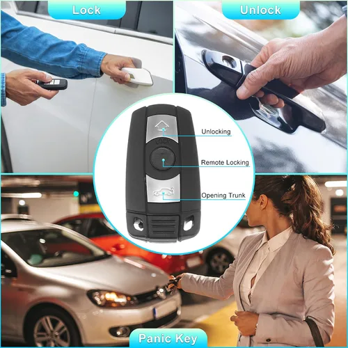 Miniatura 3 de X AUTOHAUX 2 piezas 315MHz KR55WK49127 Repuesto de llave inteligente de proximidad sin llave, mando a distancia, llave de coche para BMW 1 3 5 6