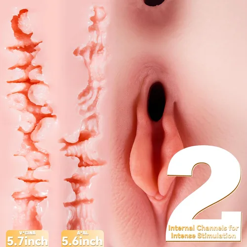 Miniatura 3 de Muñeca sexual para hombre, coño de bolsillo realista con trasero suave, juguete sexual masculino con vagina apretada y anal de doble canal