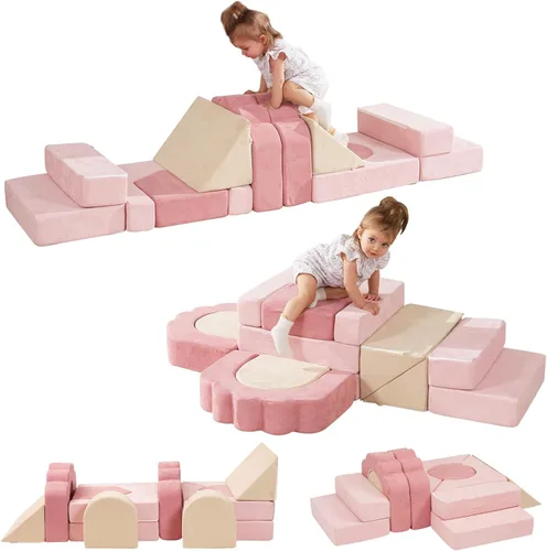 Miniatura 8 de Juguetes de Escalada de Espuma para Niños Pequeños, Set de 13 Piezas de Juego de Escalada y Gateo, Bloques de Escalada Blandos para Niños Pequeños