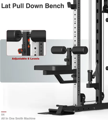 Miniatura 4 de DONOW Smith - Máquina con pilas de pesas, sistema de gimnasio en casa multifunción, jaula de potencia, estante para sentadillas, máquina cruzada