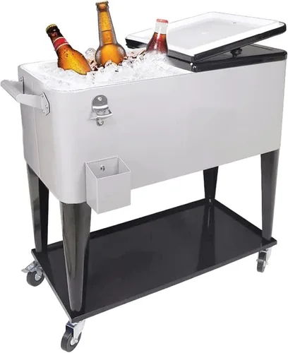 Miniatura 9 de Nattork - Carro enfriador con ruedas de 80 cuartos de galón, baúl de hielo con ruedas para patio al aire libre, terraza, portátil, para exteriores