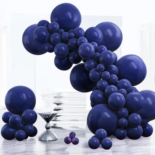 Miniatura 193 de PartyWoo Globos de color azul pizarra, 100 unidades, diferentes tamaños, paquete de 18, 12, 10, 5 pulgadas, azul marino, azul polvoriento, bohemio