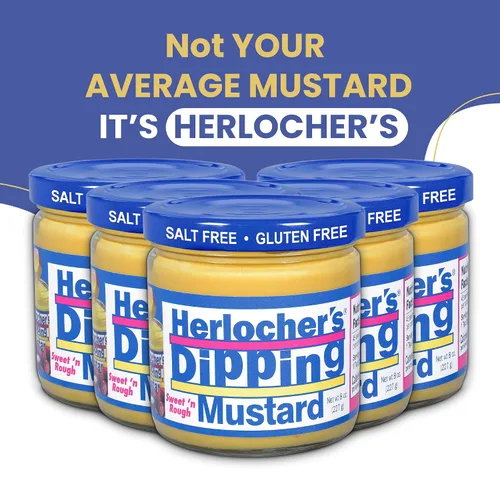 Miniatura 5 de Herlocher’s Dipping Mustard – Sweet & Tangy Mustard Dip, 8 oz Jar Gluten-Free, Salt-Free, Fat-Free Perfect Pretzel & Snack Dip Made in USA