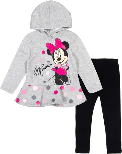 Miniatura 7 de Disney Minnie Mouse - Conjunto de sudadera de forro polar con capucha cruzada y leggings para bebés y niños grandes (12 meses - 14-16)