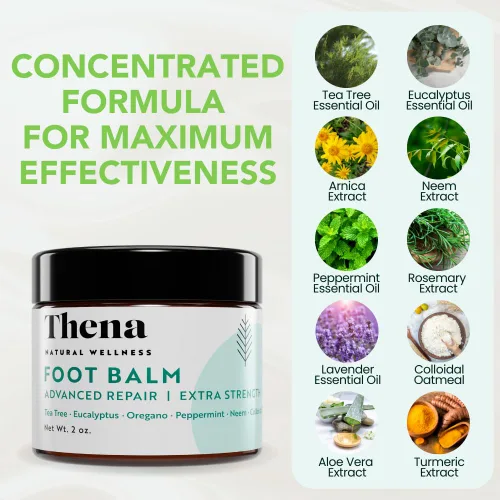 Miniatura 6 de Thena Athletes - Crema para pies extra fuerte, alivio herbario con árbol de té, neem y mentol, bálsamo de tratamiento de pies de atletas para pies