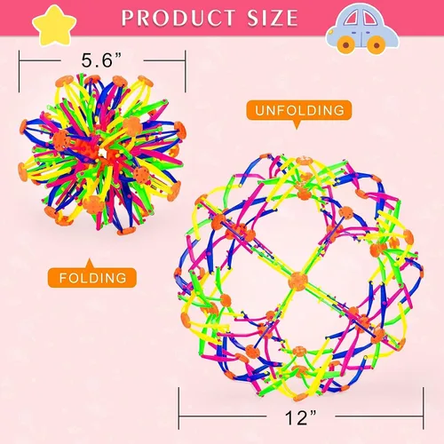 Miniatura 4 de 2 piezas de pelota inflable expandible de colores para respirar, pelota mágica expandible - juguetes antiestrés para aliviar la ansiedad - pelotas