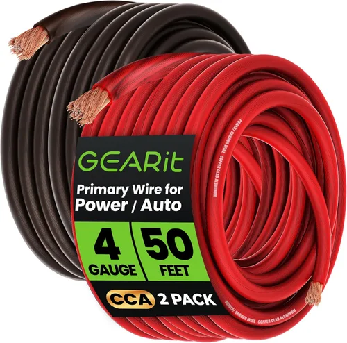 Miniatura 24 de GEARit Cable de alambre calibre 8 (25 pies - rojo translúcido) de cobre recubierto de aluminio CCA - Alambre automotriz principal de Alambre