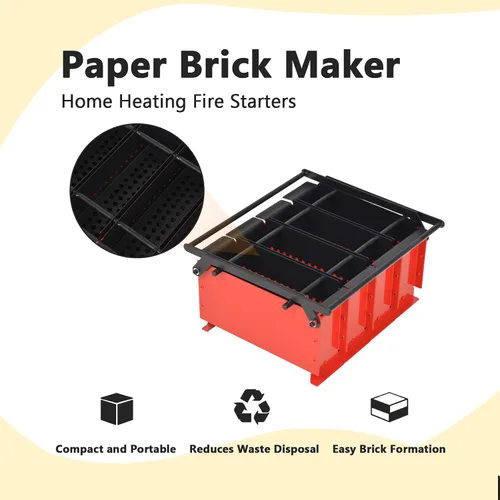Miniatura 4 de vidaXL Máquina para hacer briquetas, máquina de prensa de papel, fabricante de briquetas de periódico para calentar estufa de fuego, máquina