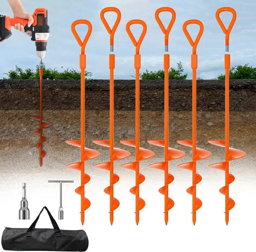 Miniatura 10 de Phopich Anclaje de Tierra Largo de 18 pulgadas/30 pulgadas, Anclajes de Tierra de Servicio Pesado Kit de Anclajes de Tierra Atornillables con Llave