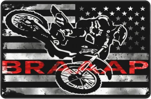 Miniatura 8 de Alfombra antideslizante de motocross con bandera estadounidense, 60 x 39 pulgadas, ultra suave, esponjosa, alfombra grande para dormitorio, sala
