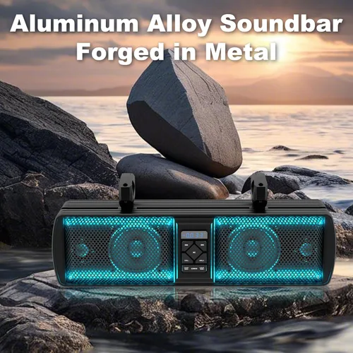 Miniatura 5 de Barra de sonido UTV, barra de sonido impermeable IP66 Bluetooth para carrito de golf, sistema de altavoces ATV, barra de sonido SXS compatible