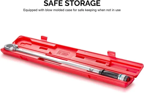 Miniatura 7 de Neiko PRO 03711B Llave de torsión de 3/4”, 3/4” de transmisión SAE, 50-300 pies-libras, longitud de 34”, llave de torsión con clic ajustable, acero